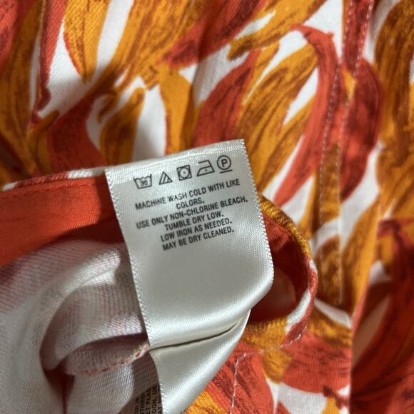 Maeve by Anthropologie Banana Grove Denim Midi Skirt Orange Size 10 Button - Picture 8 of 11